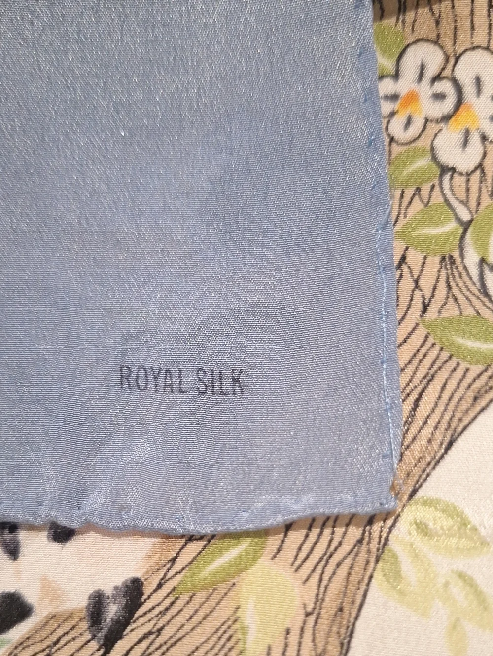 Safari Animals Printed Royal Silk Scarf in Pastel Blue